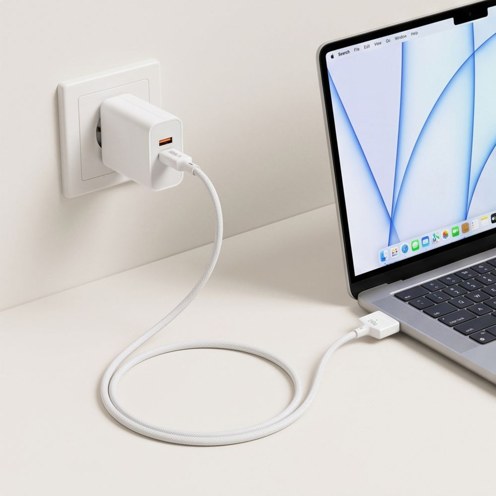 Kabl za punjenje Tech-Protect MMC01 Ultraboost, USB-C - MagSafe 3, 140W, 3m, Bela