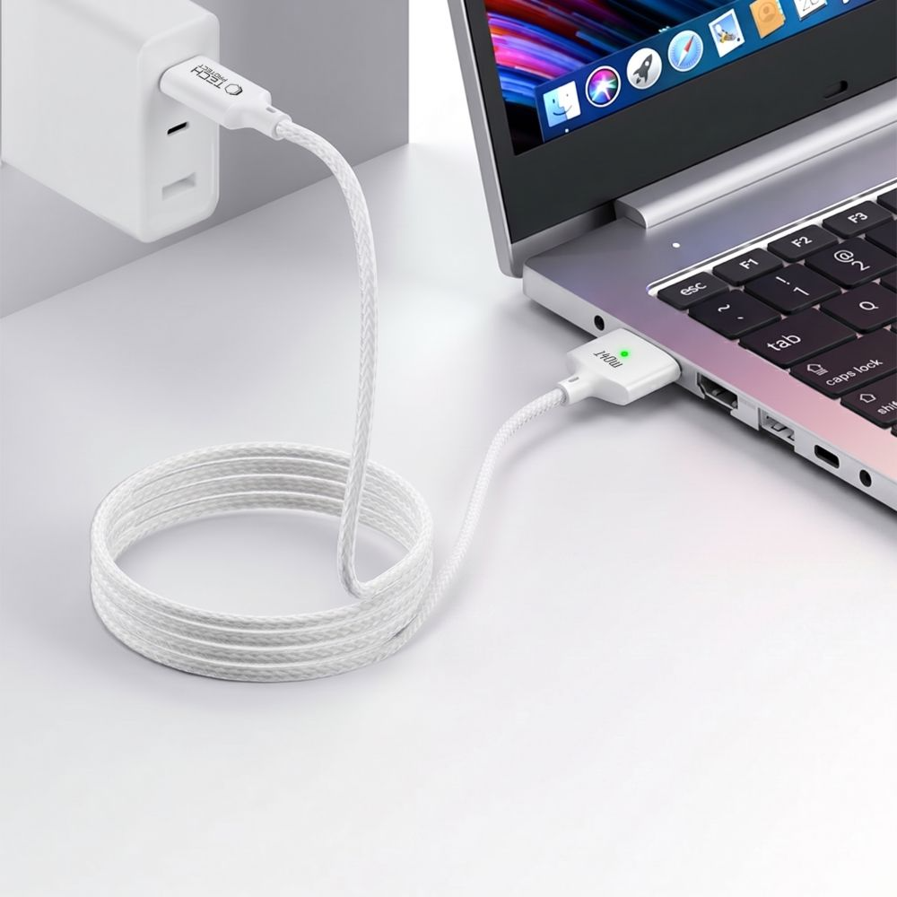 Kabl za punjenje Tech-Protect MMC01 Ultraboost, USB-C - MagSafe 3, 140W, 2m, Bela