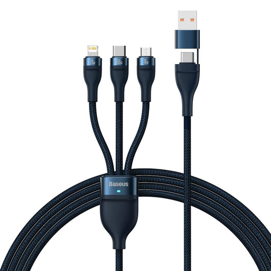 USB-C / USB-A kabl za punjenje - Lightning / microUSB / USB-C Baseus Flash Series II, 100W, 1.2m, Tamnoplava CASS030103