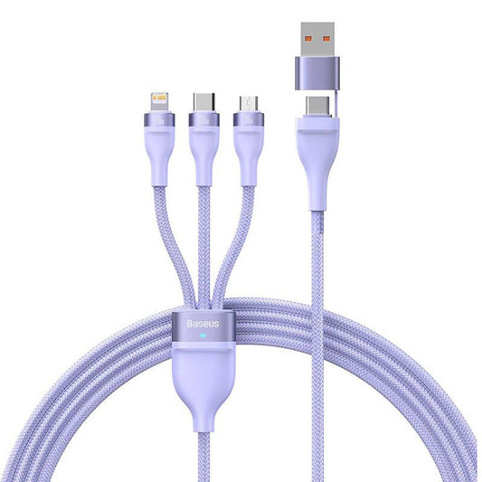 Kabl za punjenje USB-A / USB-C - Lightning / microUSB / USB-C Baseus Flash Series II 3in1, 100W, 1.2m, Ljubičasti CASS030105