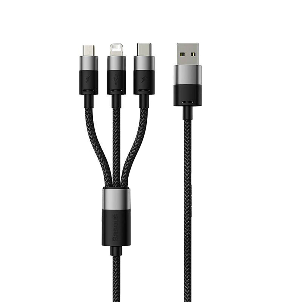 Kabl za punjenje USB-A - Lightning / microUSB / USB-C Baseus StarSpeed 3in1, 20W, 0.6m, Crni P10319900111-00