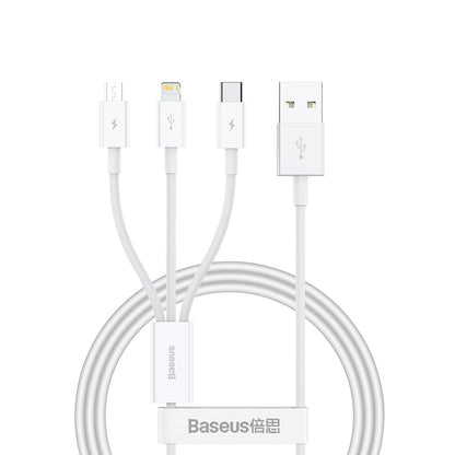 Kabl za punjenje USB-A - Lightning / microUSB / USB-C Baseus Superior 3in1 Series, 20W, 1m, Beli P10320105221-00