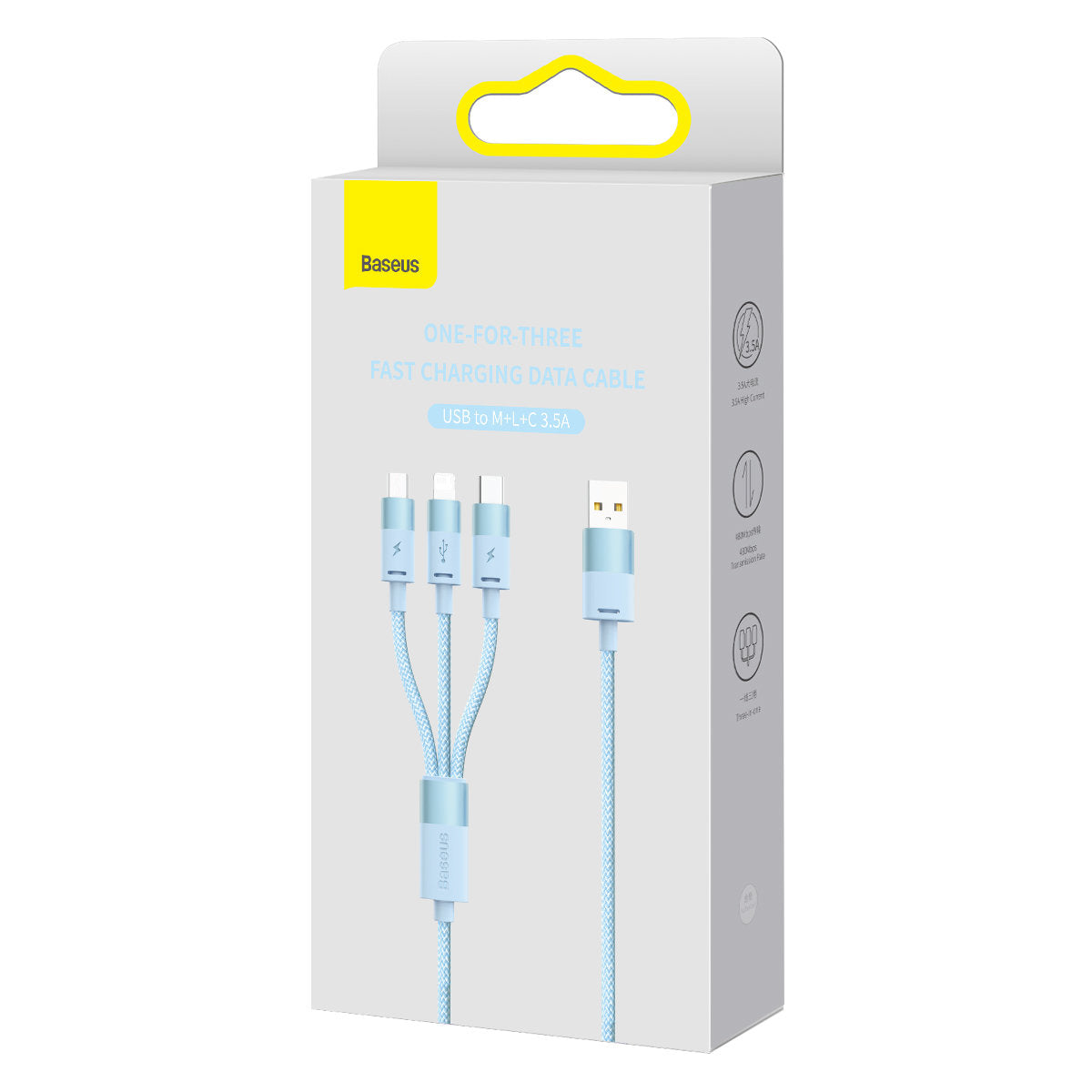 Kabl za punjenje USB-A - Lightning / microUSB / USB-C Baseus StarSpeed 3in1, 20W, 1.2m, Plavi CAXS000017