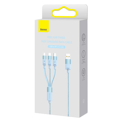 Kabl za punjenje USB-A - Lightning / microUSB / USB-C Baseus StarSpeed 3in1, 20W, 1.2m, Plavi CAXS000017