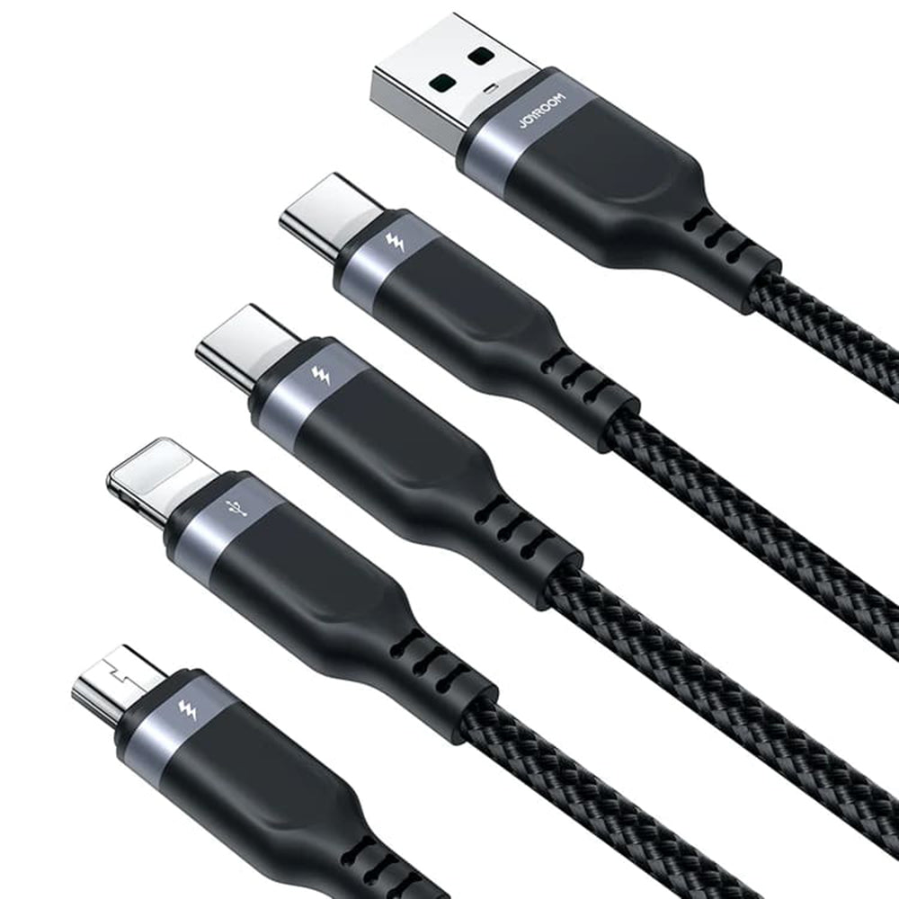 Charging Cable USB-A - Lightning / microUSB / 2 x USB-C Joyroom S-1T4018A18 4in1, 20W, 1.2m, Black 