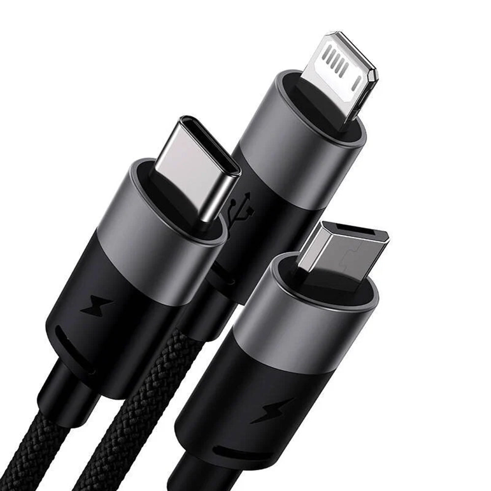 Kabl za punjenje USB-A - Lightning / microUSB / USB-C Baseus StarSpeed 3in1, 20W, 0.6m, Crni P10319900111-00