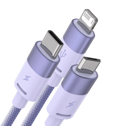 Kabl za punjenje USB-A - Lightning / microUSB / USB-C Baseus StarSpeed 3in1, 20W, 1.2m, Ljubičasti CAXS000005