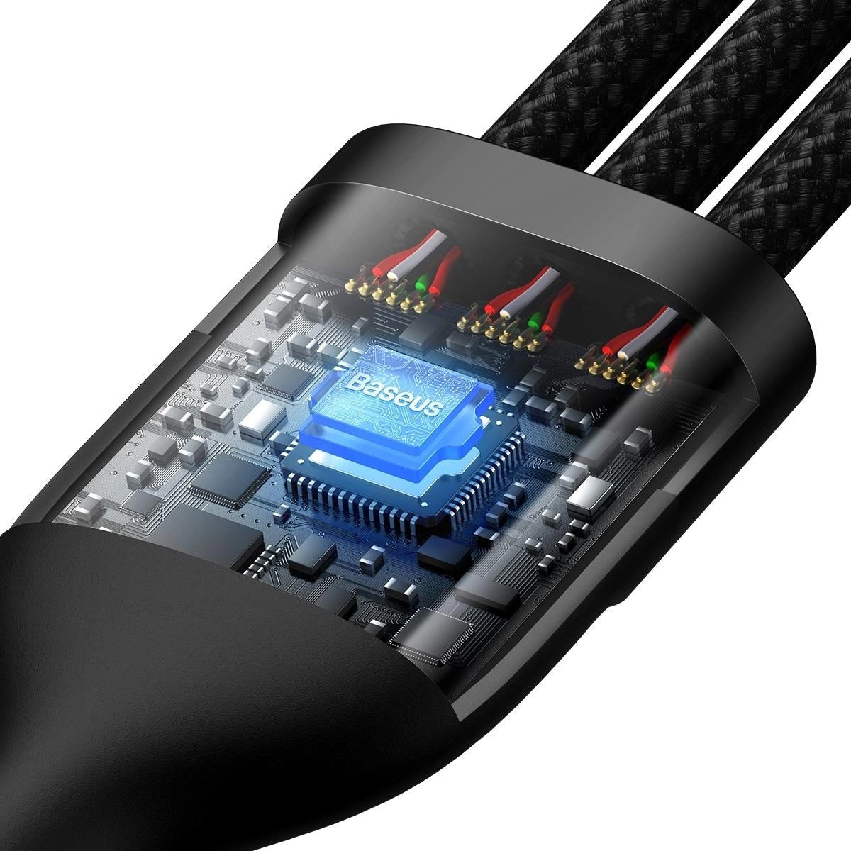 Charging Cable USB-A / USB-C - Lightning / microUSB / USB-C Baseus Flash Series II 3in1 , 100W, 1.2m, Black CASS03010101