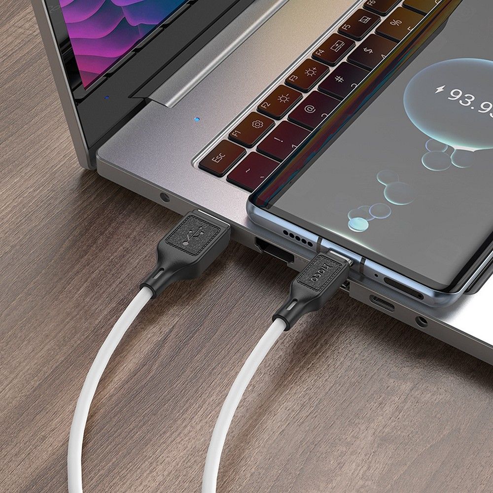 Kabl za prenos podataka i punjenje USB-A - USB-C HOCO X90, 60W, 1m, Bela