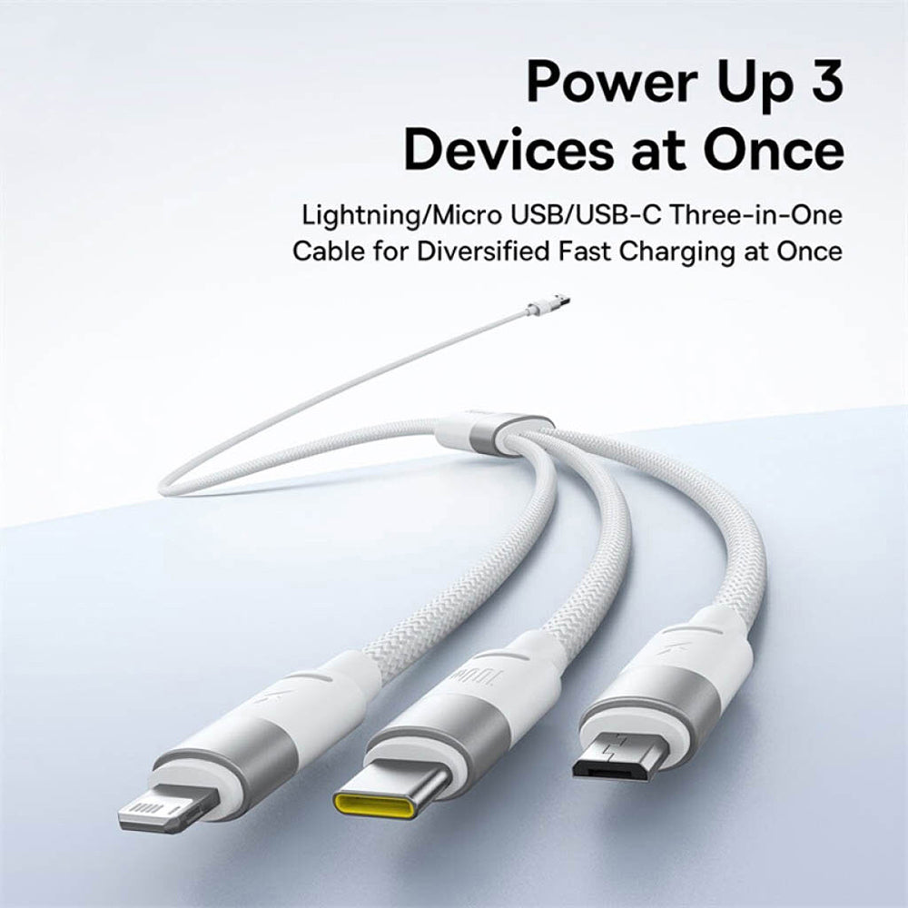 Kabl za punjenje USB-A - Lightning / microUSB / USB-C Baseus StarSpeed, 100W, 1.5m, Beli P10319900211-00