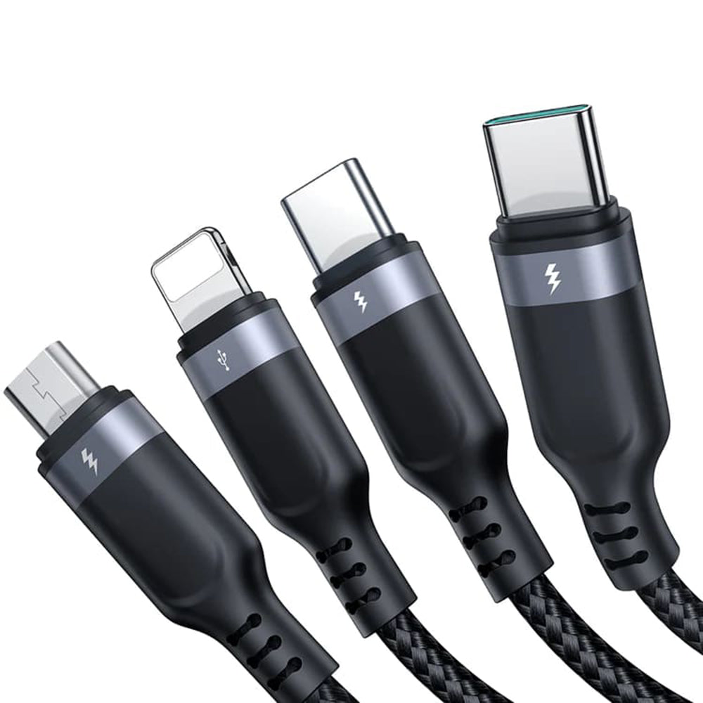 Charging Cable USB-A - Lightning / microUSB / 2 x USB-C Joyroom S-1T4018A18 4in1, 20W, 1.2m, Black 