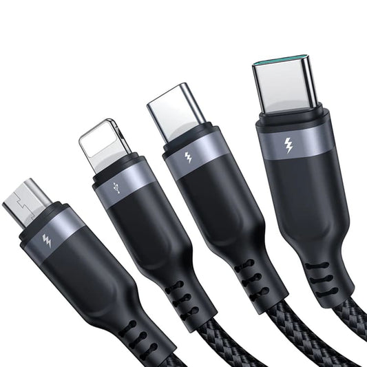 Charging Cable USB-A - Lightning / microUSB / 2 x USB-C Joyroom S-1T4018A18 4in1, 20W, 1.2m, Black 