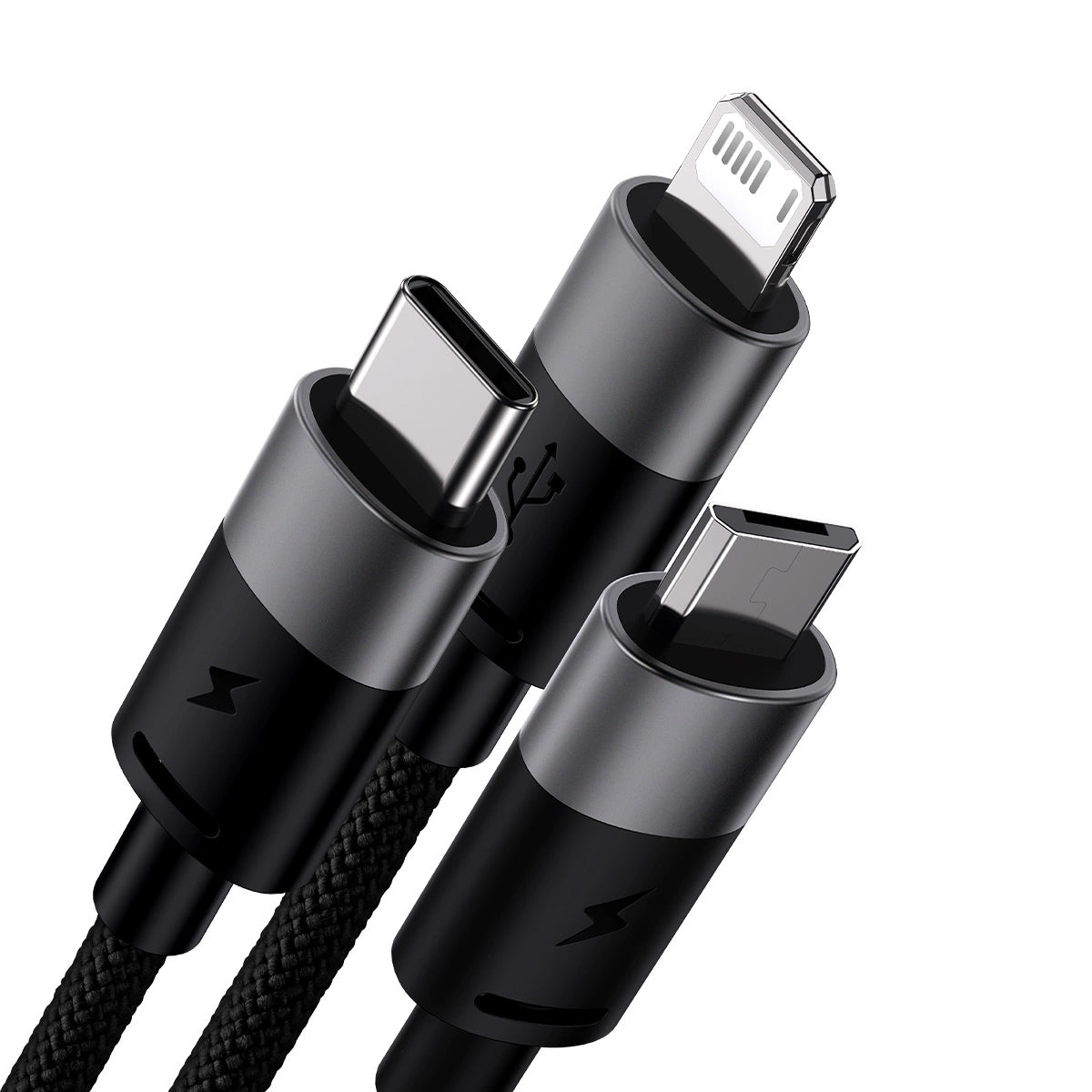 Charging Cable USB-A - Lightning / microUSB / USB-C Baseus StarSpeed 3in1, 18W, 1.2m, Black CAXS000001 CAXS000001 