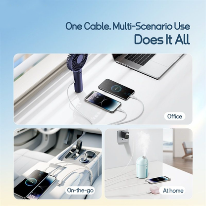 USB-A kabl za punjenje - Lightning / microUSB / USB-C Baseus Ultra Fast 3in1, 18W, 1.3m, Bela P10376303211-00