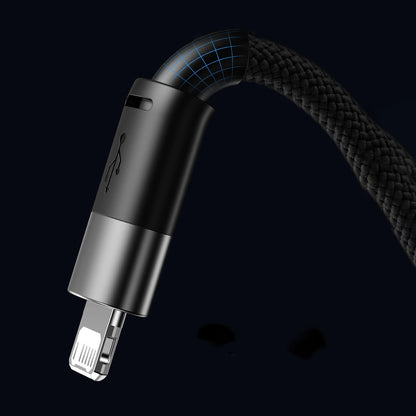 Charging Cable USB-A - Lightning / microUSB / USB-C Baseus StarSpeed 3in1, 18W, 1.2m, Black CAXS000001 CAXS000001 