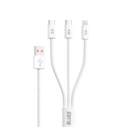 Kabl za punjenje USB-A - Lightning / 2 x USB-C Blueo, 75W, 1.2m, Beli