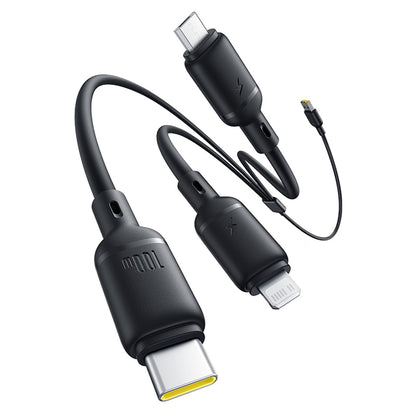Kabl za punjenje USB-A - Lightning / microUSB / USB-C Baseus Silky 3in1, 100W, 1.5m, Crni P10377705123-00