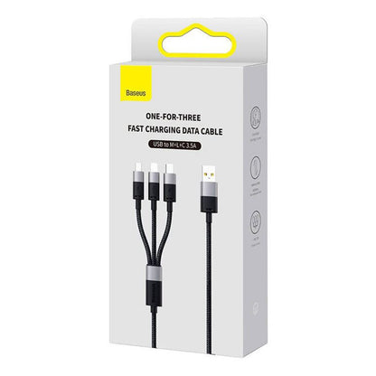 Kabl za punjenje USB-A - Lightning / microUSB / USB-C Baseus StarSpeed 3in1, 100W, 1.5m, Crni P10319900111-01