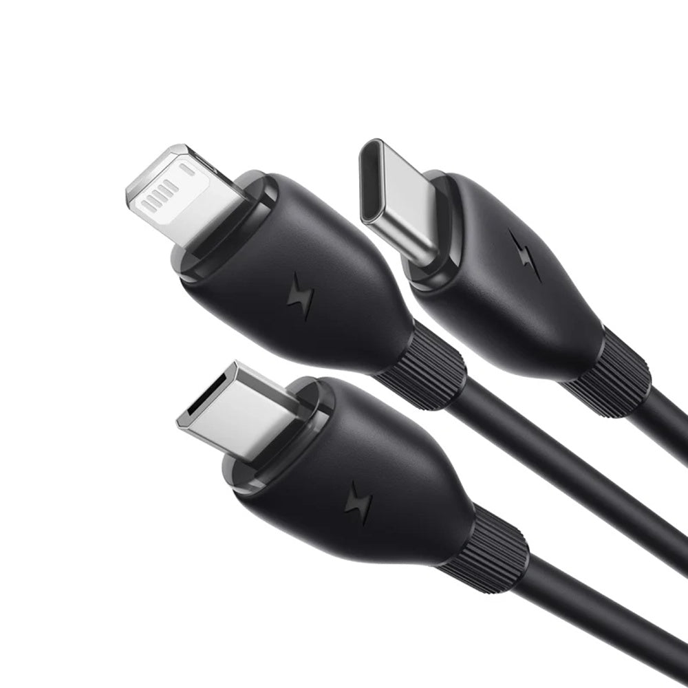 Kabl za punjenje USB-A - Lightning / microUSB / USB-C Baseus Ultra Fast 3in1, 18W, 1.3m, Crni P10376303121-00