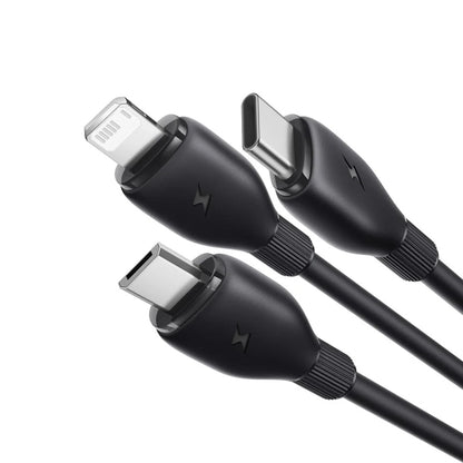 Kabl za punjenje USB-A - Lightning / microUSB / USB-C Baseus Ultra Fast 3in1, 18W, 1.3m, Crni P10376303121-00