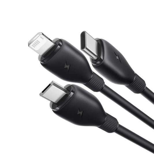 Kabl za punjenje USB-A - Lightning / microUSB / USB-C Baseus Ultra Fast 3in1, 18W, 1.3m, Crni P10376303121-00