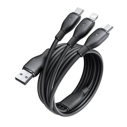 Kabl za punjenje USB-A - Lightning / microUSB / USB-C Baseus Ultra Fast 3in1, 18W, 1.3m, Crni P10376303121-00