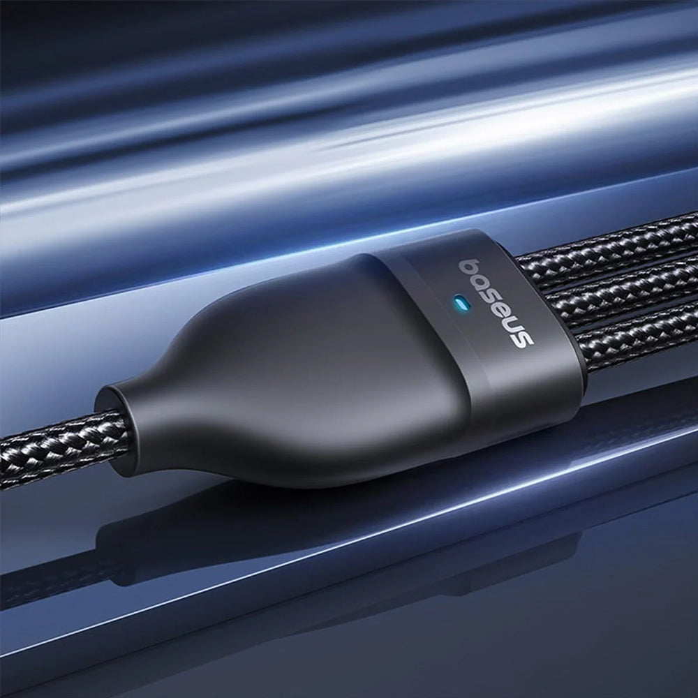 Kabl za punjenje USB-A / USB-C - Lightning / 2 x USB-C Baseus Flash Series III 3in1, 100W, 1.5m, Crni P10377800U01-00