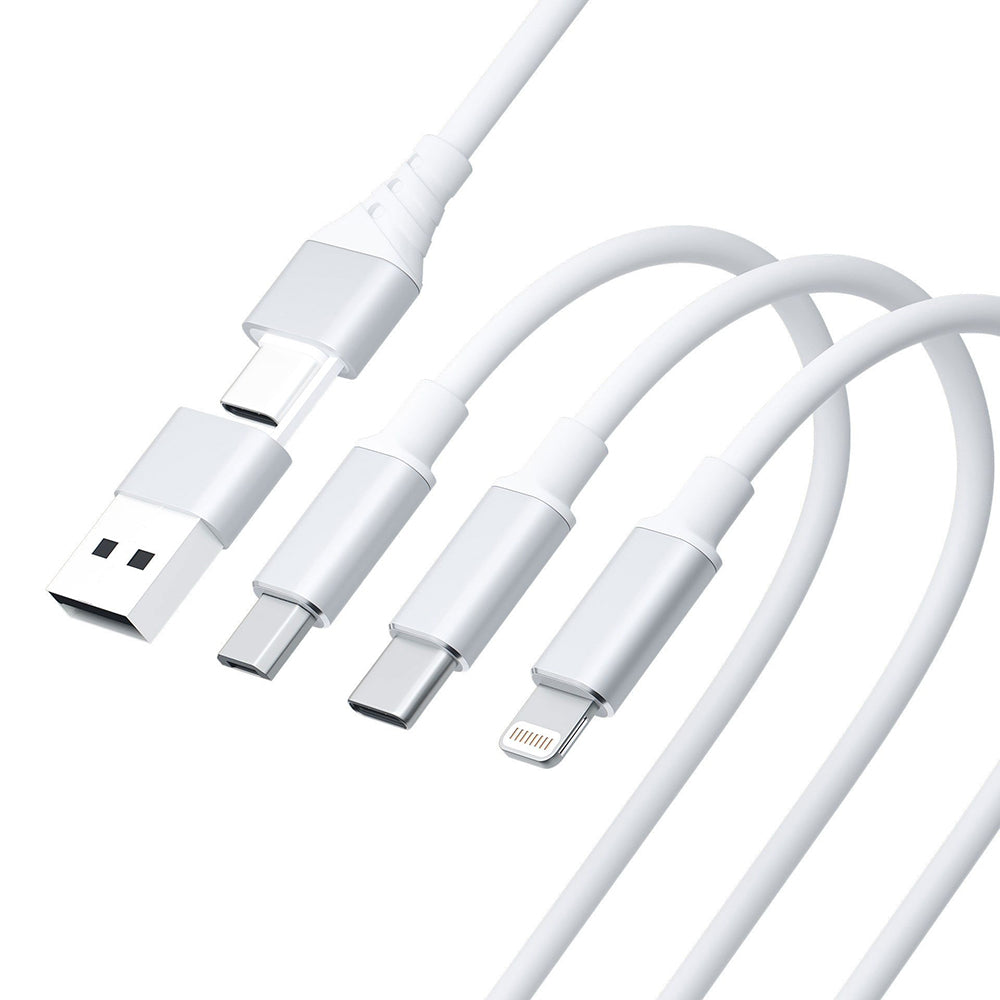 Kabl za punjenje USB-A / USB-C - Lightning / microUSB / USB-C 3MK Hyper 3in1, 12W, 1.5m, Bela