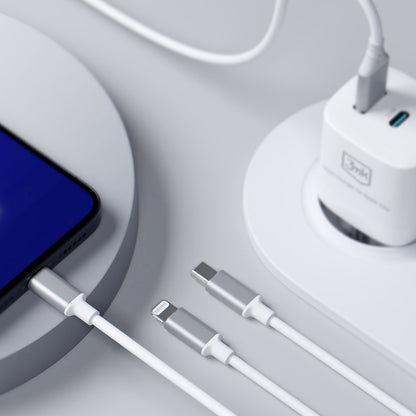 Kabl za punjenje USB-A / USB-C - Lightning / microUSB / USB-C 3MK Hyper 3in1, 12W, 1.5m, Bela