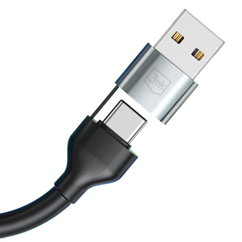 Kabl za punjenje USB-A / USB-C - Lightning / microUSB / USB-C 3MK Hyper N, 18W, 1.2m, Crni