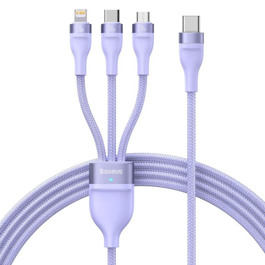 Kabl za punjenje USB-C - Lightning / microUSB / USB-C Baseus Flash Series II 3in1, 100W, 1.5m, Ljubičasti CASS030205