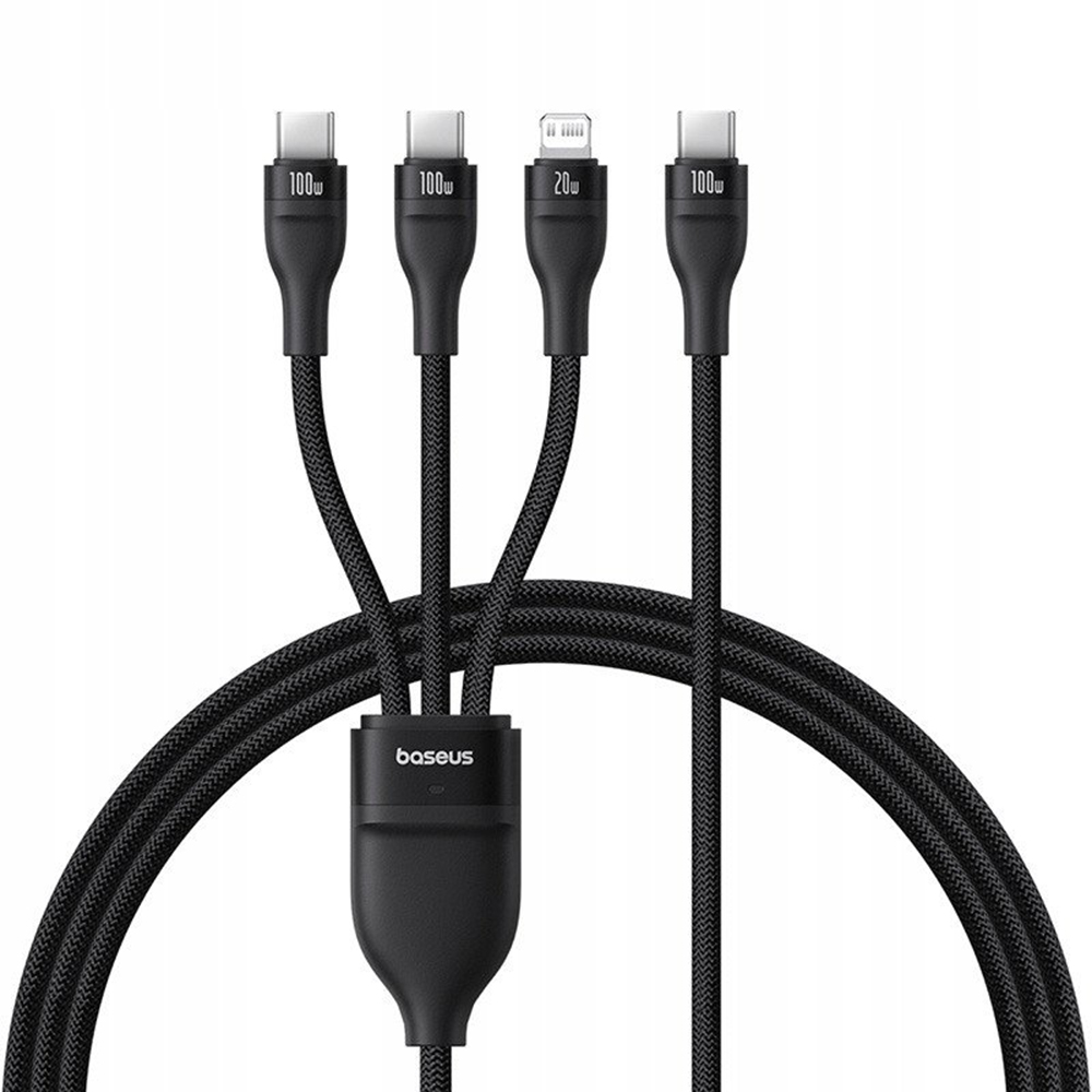 USB-C - Lightning kabl za punjenje / 2 x USB-C Baseus Flash Series III 3in1, 100W, 1.5m, Crni, Refabrikovan P10377502111-00