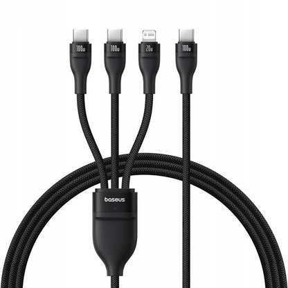 USB-C - Lightning kabl za punjenje / 2 x USB-C Baseus Flash Series III 3in1, 100W, 1.5m, Crni, Refabrikovan P10377502111-00