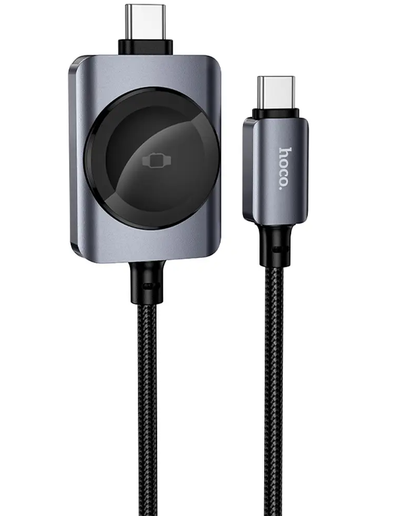 Kabl za punjenje USB-C - USB-C HOCO CW66 2u1, 100W, 1.2m, Crni