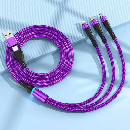Kabl za punjenje USB-C / USB-A - Lightning / microUSB / USB-C OEM B6, 100W, 1.2m, Crna