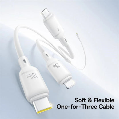 Kabl za punjenje USB-C - Lightning / microUSB / USB-C Baseus Silky 3in1, 100W, 1.5m, Beli P10377706213-00