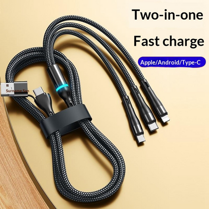 Kabl za punjenje USB-C / USB-A - Lightning / microUSB / USB-C OEM B6, 100W, 1.2m, Crna