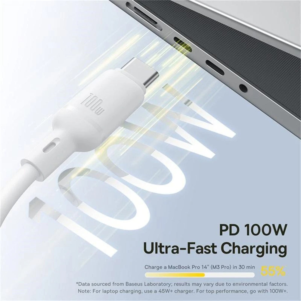 Kabl za punjenje USB-C - Lightning / microUSB / USB-C Baseus Silky 3in1, 100W, 1.5m, Beli P10377706213-00