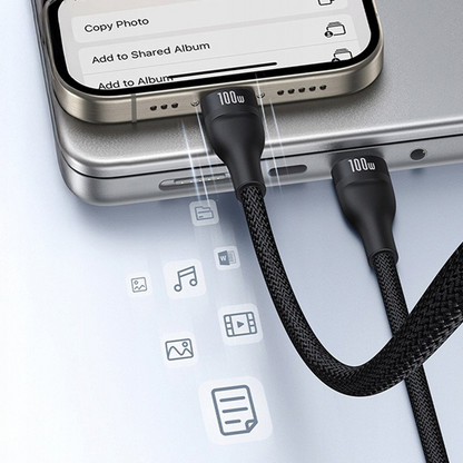 USB-C - Lightning kabl za punjenje / 2 x USB-C Baseus Flash Series III 3in1, 100W, 1.5m, Crni, Refabrikovan P10377502111-00