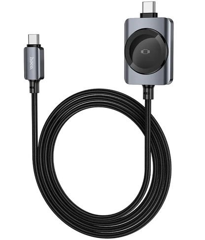 Kabl za punjenje USB-C - USB-C HOCO CW66 2u1, 100W, 1.2m, Crni