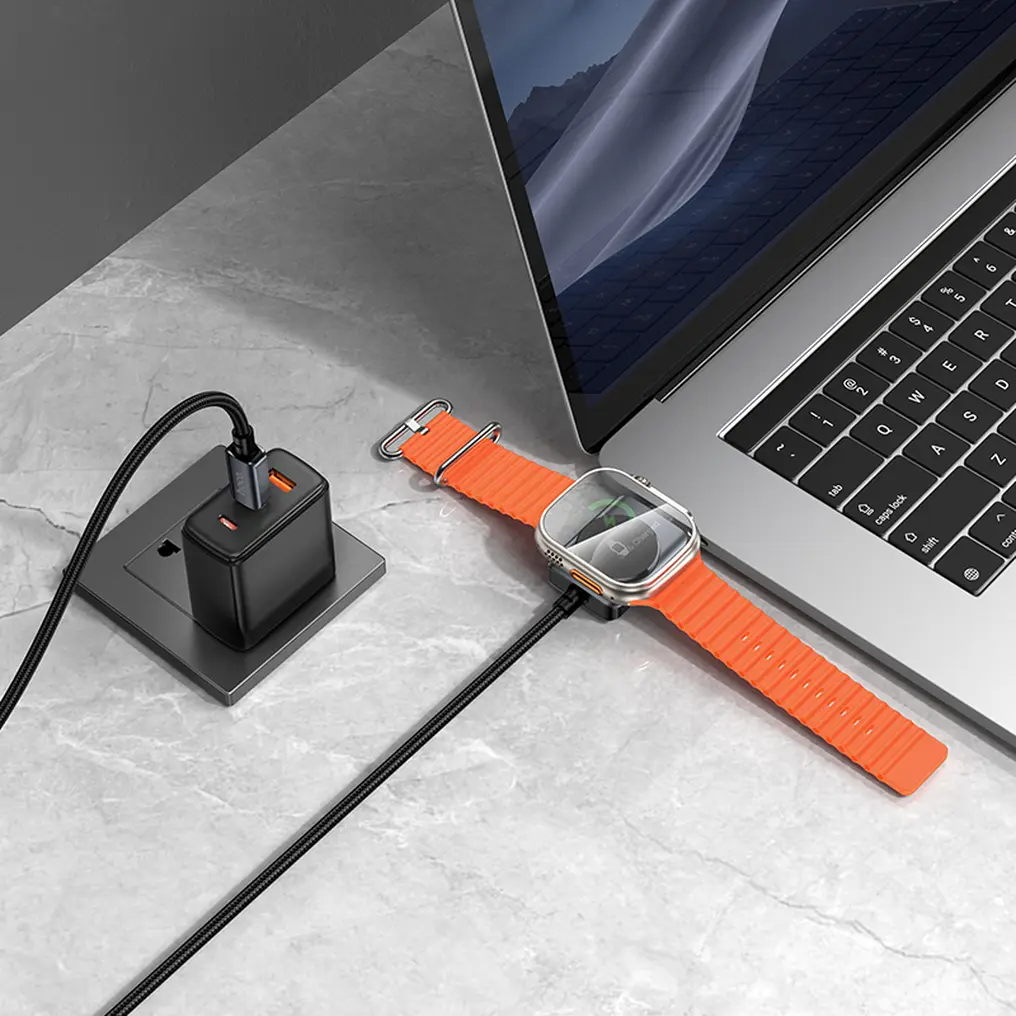 Kabl za punjenje USB-C - USB-C HOCO CW66 2u1, 100W, 1.2m, Crni