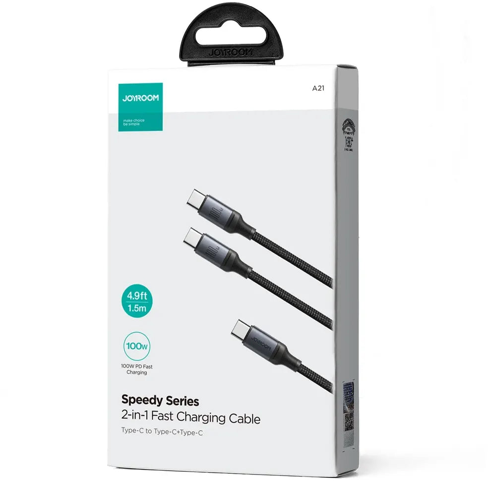 USB-C Charging Cable - USB-C Joyroom SA21-1T2, 100W, 1.5m, Black 