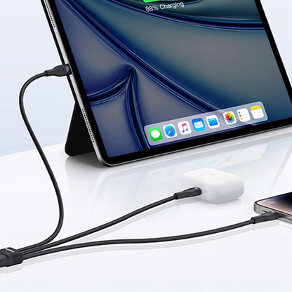 USB-C - Lightning kabl za punjenje / 2 x USB-C Baseus Flash Series III 3in1, 100W, 1.5m, Crni, Refabrikovan P10377502111-00
