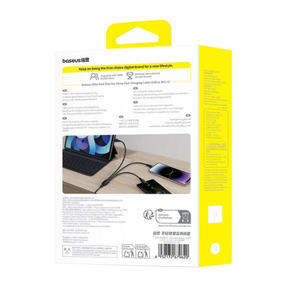 Kabl za punjenje USB-C - Lightning / microUSB / USB-C Baseus Ultra Fast 3in1, 20W, 0.8m, Crni P10377501111-00
