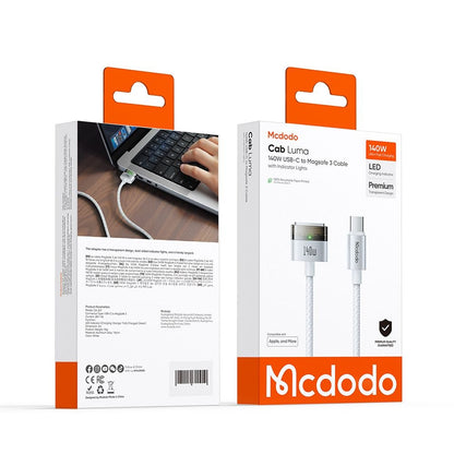 Kabl za punjenje McDodo CA-2071, USB-C - MagSafe 3, 140W, 2m, Beli