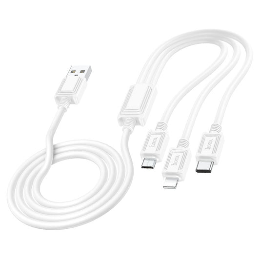 Kabel za punjenje USB-A - Lightning / microUSB / USB-C HOCO X74 3u1, 18W, 1m, Bijeli