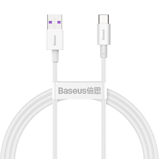 Kabel za Prijenos Podataka i Punjenje USB-A - USB-C Baseus Superior Series, 66W, 1m, Bijeli CATYS-02
