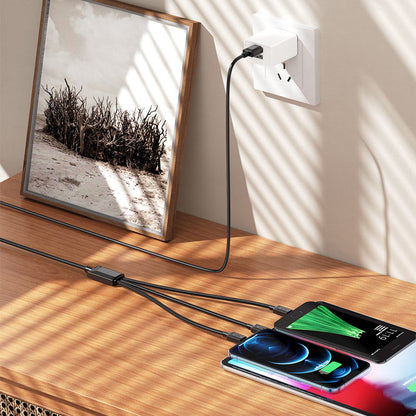 Kabl za punjenje USB-A - Lightning / microUSB / USB-C HOCO X74 3in1, 18W, 1m, Crni