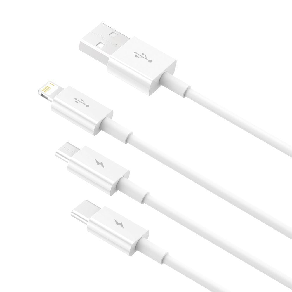 Charging Cable USB-A - Lightning / microUSB / USB-C Baseus Superior 3in1 Series, 20W, 1.2m, White CAMLTYS-02 
