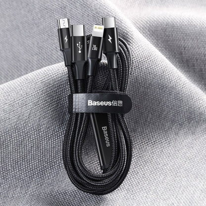 USB-C - Lightning / microUSB / USB-C Baseus Rapid 3in1 Charging Cable, 20W, 1.5m, Black CAMLT-SC01 CAMLT-SC01 